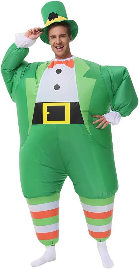 Inflatable Leprechaun Costume for Adults St. Patrick Day Costume Leprechaun Blow up Suit Inflatable Costume