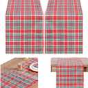 B-COOL Checkered Table Runner Fabric - Rectangle 13x108 Inch Classic Gingham Buffalo Plaid Table Cloth for Indoor Outdoor Use Table Cover for Kitchen BBQs Christmas Parties,2 Packs
