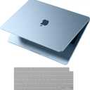 Soonjet for MacBook Air 15 inch Case | M5 M4 M3 M2 2026 2025-2023 | Official SkyBlue | 100% Match Official Color | Hard Shell + Translucent Keyboard Cover Laptop | A3448 A3241 A3114 A2941