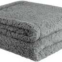 furrybaby Dog Blanket Soft Dog Blankets for Large Dogs Puppy Essentials Washable Sherpa Fleece Cat Blanket Standard 100 for Bed Furniture Couch Sofa (Medium, Grey)