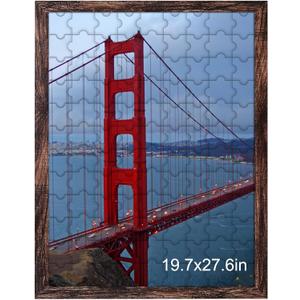 BESCRCL 19.7x27.6 Picture Frame Brown, Poster Frames Wall Hanging, Display Pictures 19.7 x 27.6 without Mat, 1 Pack