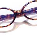 Oval Blue Light Blocking Glasses Vintage Y2K Anti Eyestrain Protection TV Computer Gaming for Women Reno (Amber Tortoise)