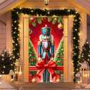 2 x BlissYard Christmas Door Cover 71x35 Inch Nutcracker Door Banner, Merry Christmas Winter Porch Sign for Front Door, Farmhouse Holiday Entry Decor Indoor Outdoor Christmas Party Hanging Cover