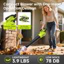 PULITUO Leaf Blower Cordless, 500CFM/ 125MPH Lightweight Cordless Blower with 2X 4.0 Batteries and Fast Charger, Variable Speed Battery Leaf Blowers for Lawn Care, Leaves, Grass, Patio, Yard