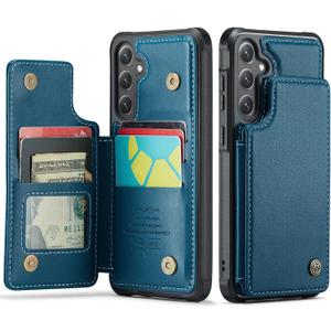 Vinich for Samsung Galaxy S25 Plus Wallet Case with Card Holder, RFID Blocking Credit Slots Kickstand Shockproof Phone Cover Fit for Galaxy S25 Plus 6.7" Blue