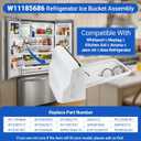 W11185686 Ice Container Compatible with Whirlpool Refrigerator WRX735SDBM00 WRX735SDHZ00 WRX735SDHV00 WRF555SDFZ08 WRF555SDHV01. OEM W11185686 Ice Bucket Replace W10309717 W10536669 etc. 