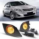 Fog Lights Assembly Compatible For Toyo ta Corolla 2014 2015 2016 Front Bumper Fog Light Driving Lamps w/Switch/Bulb (Yellow Lens)