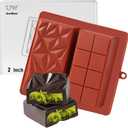 Chocolate Mold - Deep Dubai 2 Inch Pistachio Silicone Thick Mold for Stuffed Bar, Large Candy Bar Mold for Filling