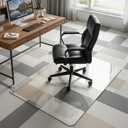 36"x48" Tempered Glass Office Chair Mat for Carpet & Hardwood Floor, 1/6" Thick Clear Floor Protector Desk Chair Mat with Rounded and Polished Edges