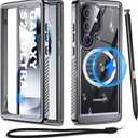for Samsung Galaxy S24 Ultra Waterproof Case with Magsafe, Built-in Magnetic & Screen Protector, IP68 Certified Full Body Shockproof, for Water Sports Underwater Photography, 6.8" Black