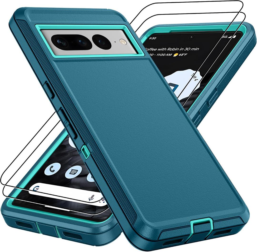 Pilaru for Google Pixel 7 Pro Case,Pixel 7 Pro Case with 2Pcs HD Screen Protector, Military Grade 3 in 1 Shockproof/Dustproof/Drop Proof Military Grade Protective Cover for Pixel 7Pro-Green