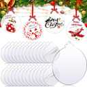 Namalu 36 Pcs Clear Acrylic Christmas Ornaments Round Acrylic Blanks Discs Ornament Vinyl DIY Round Blanks Hanging Transparent Circle Discs Crafts Xmas Tree Bauble Party Decoration, 5 Inch