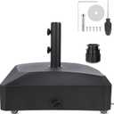 81 lb Water Capacity Patio Umbrella Base Heavy Duty with Wheels Square Market Stand for OutdoorPatio, Deck, Poolside2 Locks 2 Knobs.