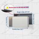 Stainless Steel Shower Niche 24" X 12", No Tile Needed Wall Niche with 3 Selectable Color Temperatures Led Light, Recessed Shower Shelf for Bathroom Storage Over Mount Installation, Brushed Nickel