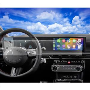6pcs Matte 2025 Tucson Santa Cruz Screen Protector&AC Climate Film for 2025 Tucson N Line Limited SEL Convenience 2025 Santa Cruz XRT Limited Dual 12.3Inch Plastic Screen Protector Anti-Glare