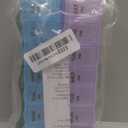 EZY DOSE Weekly (7-Day) AM/PM Daily Pill Case, Medicine Planner, Vitamim, Fish Oil, Supplements Organizer Container, Large Compartments, 2 Times a Day, Blue and Purple Lids, BPA Free