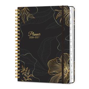 2026 Planner 8.5 x 11, Large Weekly and Monthly Planners with Tabs, A4 Spiral Bound Daily Calendar 2026 Planner, 12 Month Agenda Organizers from Jan. to Dec.(Black Gold)