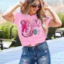 FAYALEQ Breast Cancer Shirt - Women's Awareness Inspirational Short Sleeve Top (Pink, S)