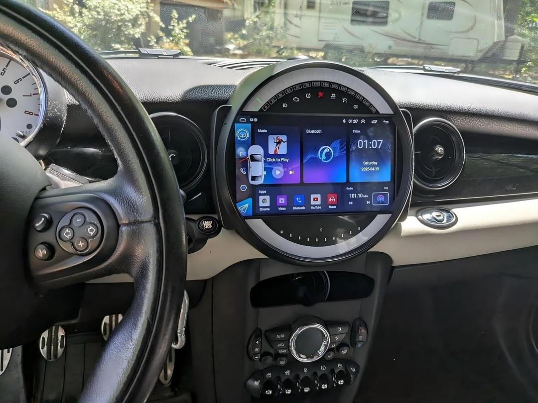 Car Radio Stereo for BMW Mini Cooper R56 2007-2014 with Wireless Carplay Android Auto, 9" IPS Touch Screen Android 13 Head Unit GPS WiFi Bluetooth SWC Backup Camera - 2+32G