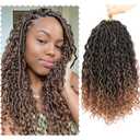 8 Packs Goddess New Locs Crochet Hair, 12 Inch Hippie Locs, Crochet Braids Hair for Black Women, with More Small curls, Faux Bohemia, Boho Style(12 Inch, 8Packs, T1B/30)