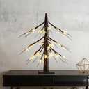 Bluesea Brown Birch Tree with LED Lights, Tabletop Tree with Snowflake Decorations, Battery Powered Timer Money Tree, Christmas Decorations Lighted Tree for Indoor Home Decor (1 PCS)