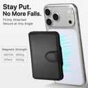 for MagSafe Wallet, Magnetic Phone Wallet RFID Blocking, Slim 5-8 Card Holder with Cash Slot & Clear ID Window, Minimalist Mag Safe Wallets for iPhone 17/16/15/14/13/12 Series, Midnight Black