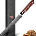 Purple Dragon Damascus Bread Knife 8 Inch, VG10 Steel Serrated Knife for Homemade Sourdough Bread, Cake and Fruit, Razor-Sharp Chef's Knives Christmas Gift for Men and Women