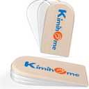 Heel Lift Inserts for Women Men - Kimihome Adjustable Gel Orthopedic Shoe Lifts Heel Cushion Pads for Heel Pain, Uneven Legs Leg Length Discrepancies Height Increase Insole (3 Layers, Size S) (Beige)
