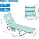 SUNNYFEEL Beach Lounge Chair, Backpack Reclining Beach Chairs Lay Flat, Sun Face Down Tanning Chair, Folding Camping Chairs Portable Camp Cot with Backpack Straps for Outdoor/Picnic/Lawn