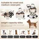 Dog Stroller for Small & Medium Dogs & Cats, Foldable Pet Stroller Wagon Carries Up to 44 lbs, Dog Wagon with Storage Basket and Cup Holders, Plus a Removable Portable Pet Carrier