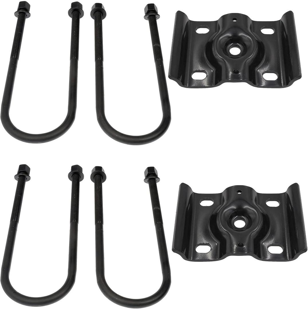 Rear Axle Leaf Spring U-Bolt & Plate Bracket Kit Compatible with 1999-2010 Ford F-250 F-350 Super Duty