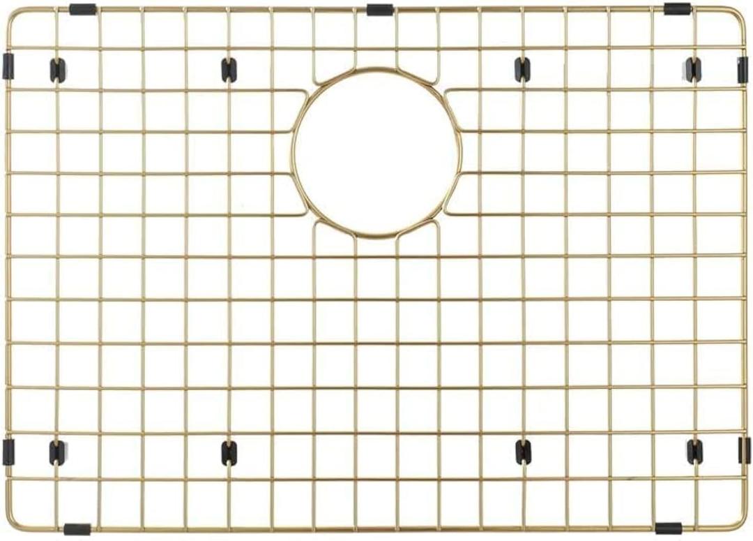 Starstar Sinks Protector Matte Gold 304 Stainless Steel Kitchen Sink Bottom Grid, Rack (30 L x 17 W), Medium
