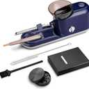 Upgraded Electric Pre Roll Machine, Automatic Cigarette Rolling Machine, Pre Rolled Cones Filling Maker+Portable Manual Grinder + Metal Cigarette Case