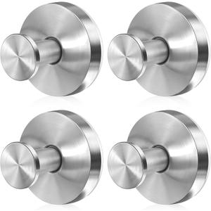 Dntorx Vacuum Suction Cup Hooks, 4 Pack Stainless Steel Suction Hooks for Shower Bathroom Towel Hooks Shower Hooks Holders Shower Hooks Hanging Towels, Loofah, Robe, Coat(Silver)