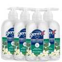 Germ-X Antibacterial Hand Soap, 12 Oz (Pack 4), Moisturizing Liquid Hand Wash for Kitchen or Bathroom, pH Balanced & Dermatologist Tested, White Tea & Eucalyptus Scent, Pump Bottle