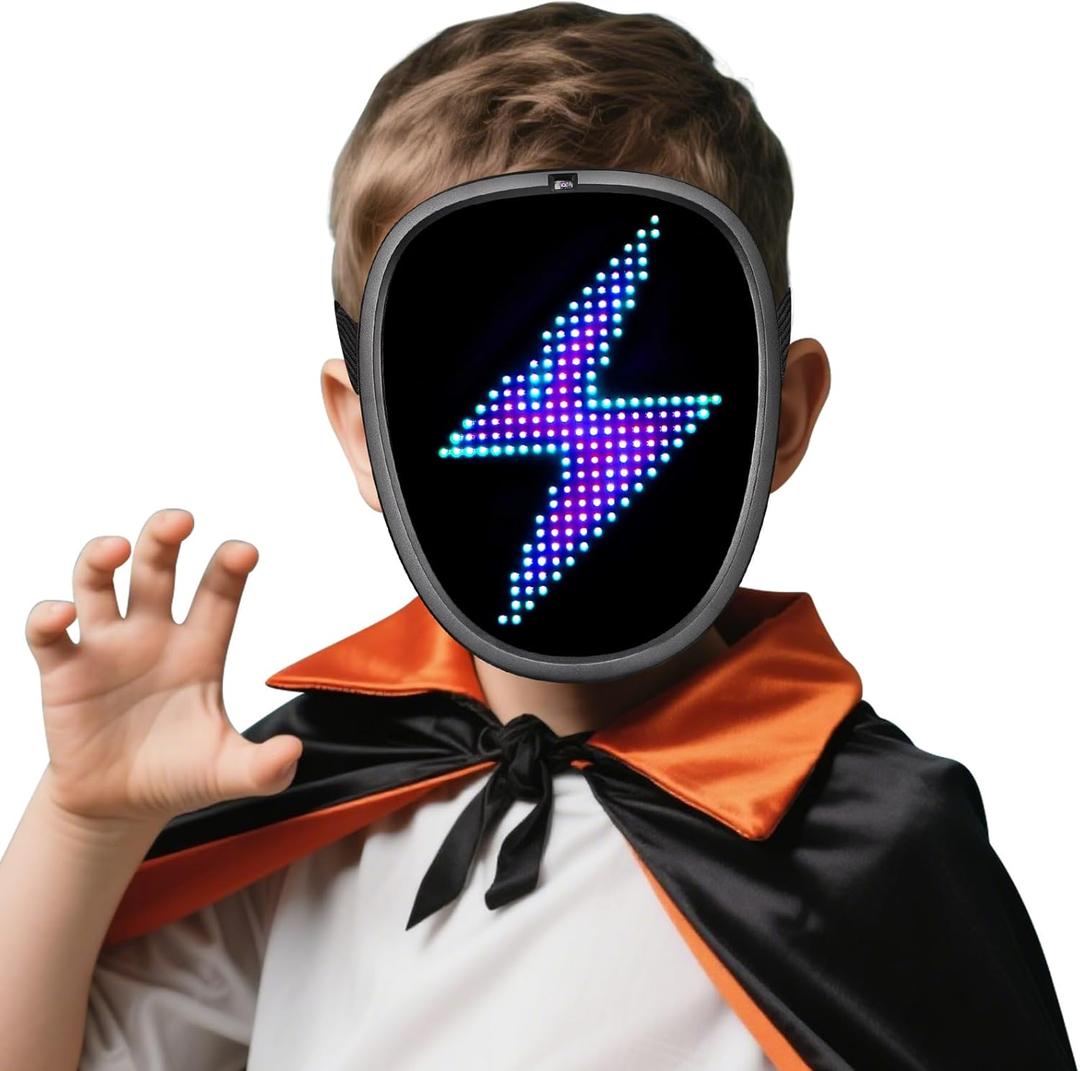 LED Mask, Light Up Mask with Gesture Sensing for Festival Dj Cosplay Masquerade Part Christmas Birthday Gifts for Kids