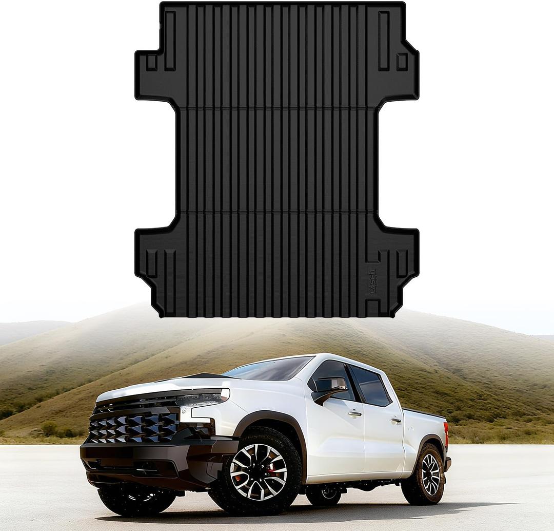 LASFIT Truck Bed Mat 2019-2026 for Chevrolet Chevy Silverado 1500 | GMC Sierra 1500 (Only Fit 6.6FT Bed), Bed Liner for Chevy Silverado GMC Sierra 1500, Not Fit Optional CarbonPro Bed