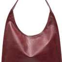 NEWBELLA Hobo Purse, PU Leather Shoulder Bag, Tote Handbag for Work and Travel (Burgundy)