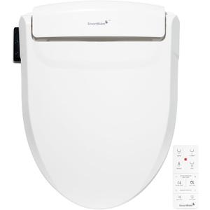 SmartBidet SB-1000WE Electric Bidet Toilet Seat with Heated Seating, Warm Air Dryer, Temperature Control Wash, and Remote Control, Elongated Seating