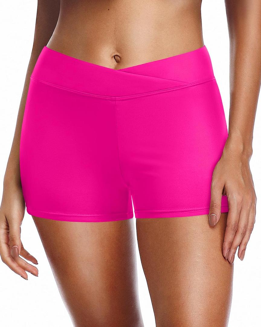 Yonique Womens Swim Shorts Bathing Suits Bottoms Swimsuit Bottoms (Medium, Hot Pink)