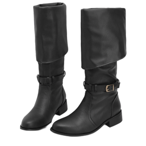 Scaoruki Women Vintage Fold Over Boots 41