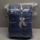 Cozy Bliss Faux Fur Throw Blanket for Couch, Cozy Warm Plush Striped Blanket for Sofa Bedroom Living Room, 108 * 90 Inches Navy Blue