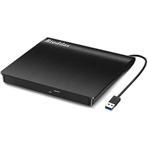 Rioddas External CD/DVD Drive for Laptop, USB 3.0 CD DVD Player Portable +/-RW Burner CD ROM Reader Writer Disk Duplicator Compatible with Laptop Desktop PC Windows Apple Mac Pro MacBook Linux