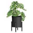 HTZON 8 inch Black Cylinder Plant Pots with Heavy Duty Stand,Durable Planters for Flowers,Large Plant Pot for Indoor and Outdoor, Decorative Modern Flower Pots with Drainage Hole