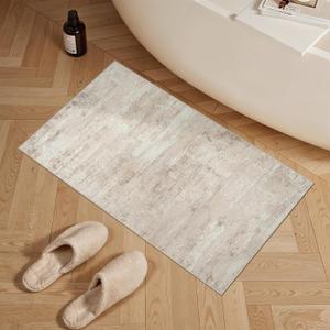 YOUFORTONG Washable Runner Rug 2x4 - Indoor Kitchen Entryway Rugs with Non Slip Backing Low Pile Carpet for Bedroom Stain Resistant Modern Abstract Home Decor Floor Mat Ideal for Pet Owners 2X4 Beige