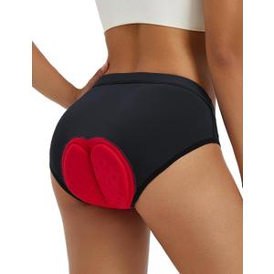 Baleaf Women's 4D Padded Bike Underwear Cycling Shorts Biking Bicycle MTB Briefs Gear Clothes Biker Padding Black L