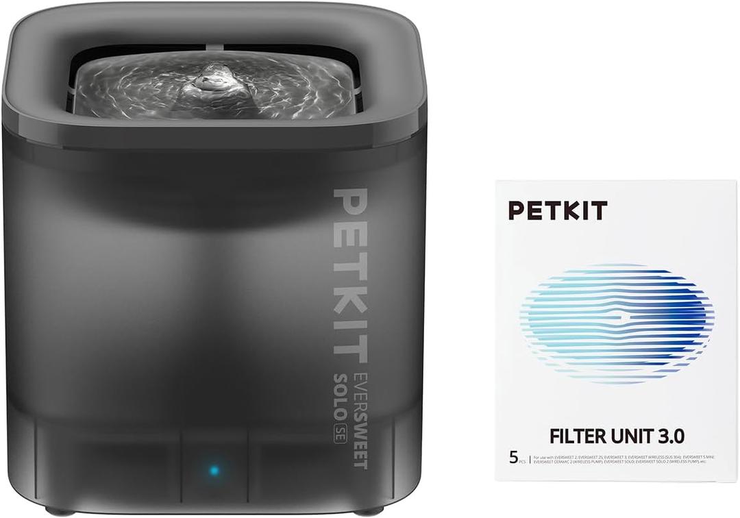 PETKIT New Wireless Pump Dog Cat Water Fountain with 5 pcs Filter, Quiet and Anti-Dry Pet Water Fountain with Wireless Pump for Indoor Cats/Dogs