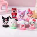 7pc Cute Anime Figurines Cake Topper, Kids Girl Happy Birthday Party Decoration Supplies Cake Decorations Toppers