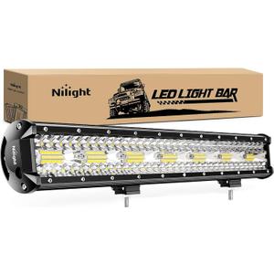 Nilight LED Light Bar 20Inch 420W Flood Spot Combo Triple Row Driving Lamp Roof Bumper Off Road LED Work Lights Pods for Van Camper Wagon Car Pickup Golf Cart ATV UTV SUV Truck Boat 4x4
