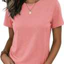 Zeagoo Womens Tshirt Short Sleeve Summer Tops Crewneck Casual Basic Tee Shirts Spring Clothes Trendy Outfit (L)